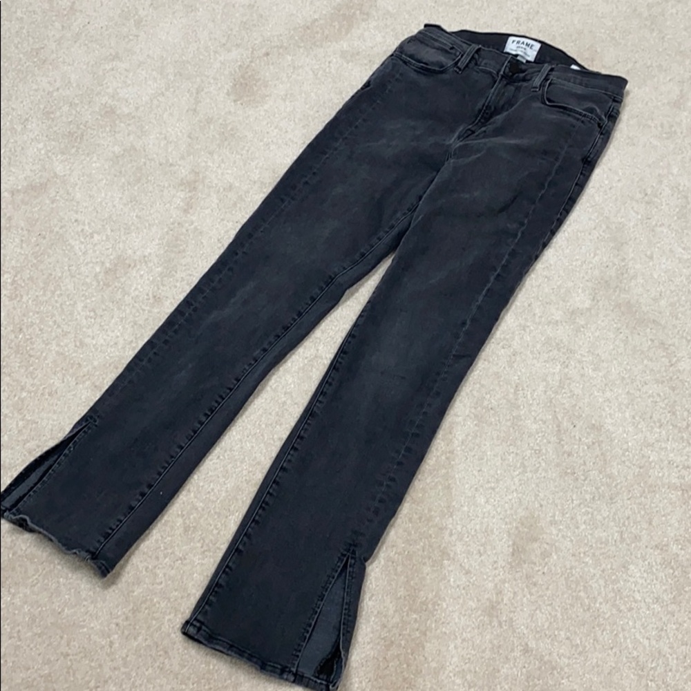 Frame Le High Straight Dark Grey